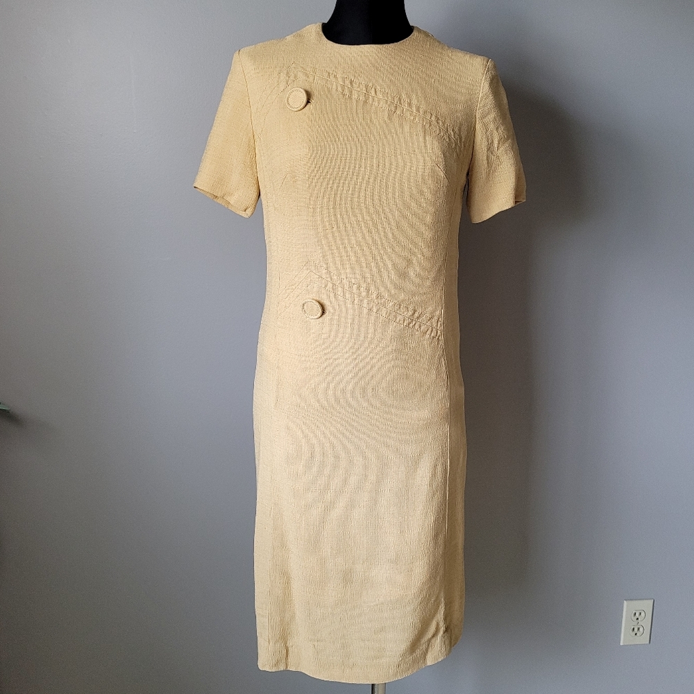 Vintage Holt Renfrew yellow shift dress